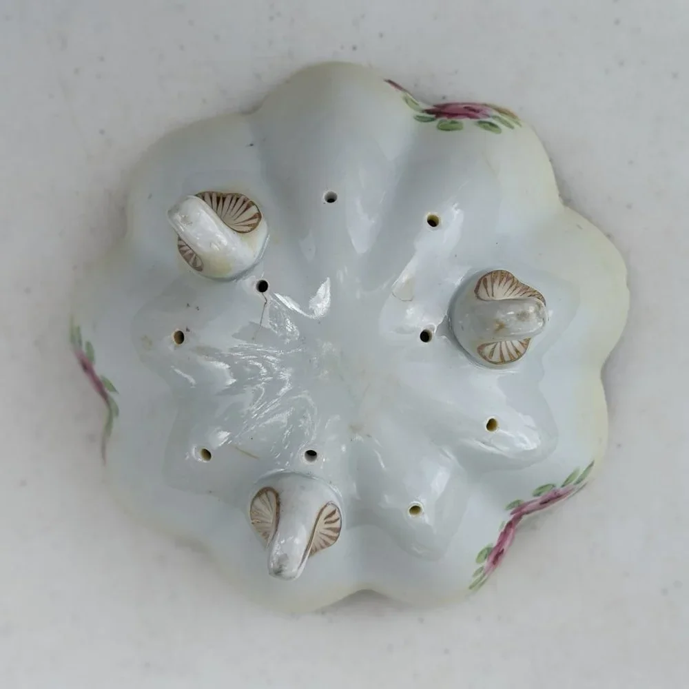 Vintage bone china berry bowl strainer